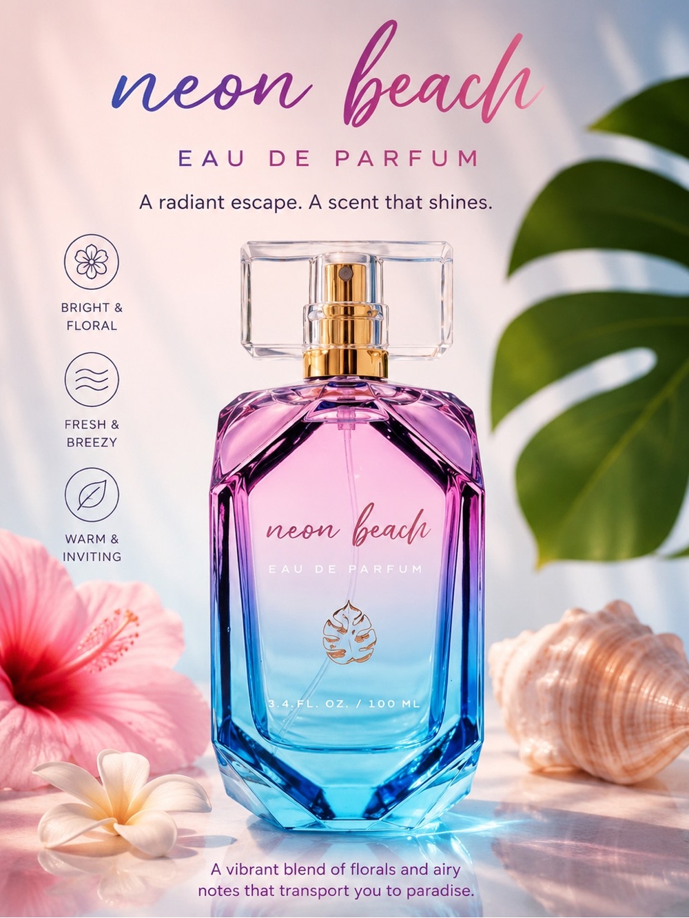 Neon Beach Gradient Eau de Parfum — Pink and Blue